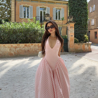 Lena | Bold Plaid Midi Dress