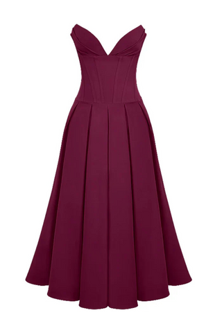 Tess | Structured Corset Midi Dress