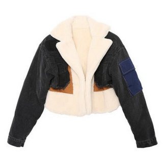 Renata | Rugged Denim Shearling Jacket