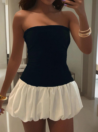 Kaia | Playful Bubble-Hem Mini Dress