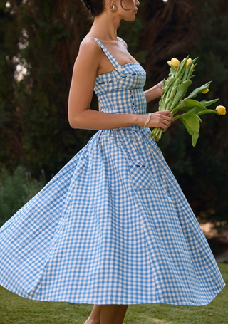 Lily | Checkered Midi Sundress