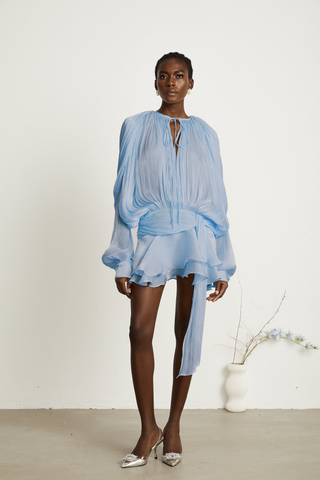 Selena | Charming Pleated Ruffled Mini Dress