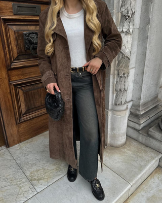 Vivienne | Sophisticated Suede Trench Coat