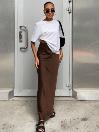 Lana | Sleek Satin Maxi Skirt