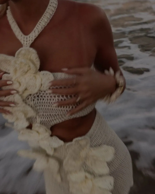 Calandra | Halter Knit Floral Mini Dress