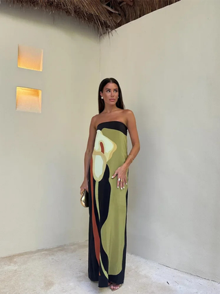 Lyra | Sleek Strapless Maxi Dress