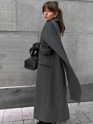 Orielle | Layered Scarf Drape Coat