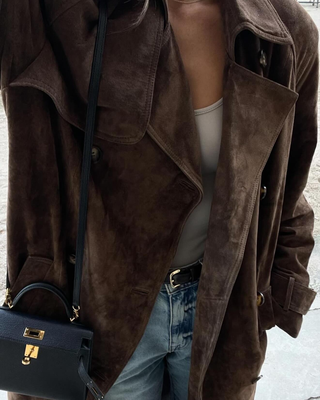 Vivienne | Sophisticated Suede Trench Coat