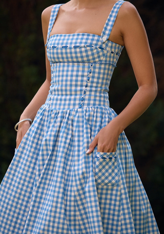 Lily | Checkered Midi Sundress