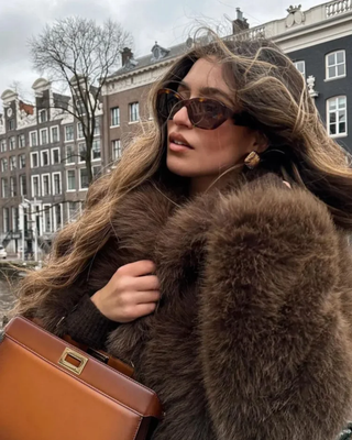 Aurelia | Mocha Faux Fur Longline Jacket
