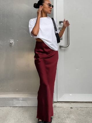 Lana | Sleek Satin Maxi Skirt