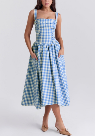 Lily | Checkered Midi Sundress