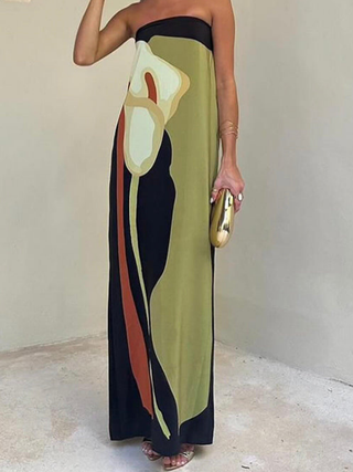Lyra | Sleek Strapless Maxi Dress