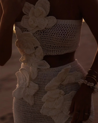 Calandra | Halter Knit Floral Mini Dress