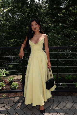 Tess | Structured Corset Midi Dress