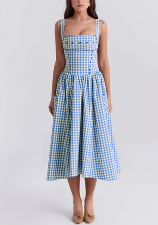 Lily | Checkered Midi Sundress