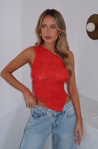 Clara | One-Shoulder Lace Top