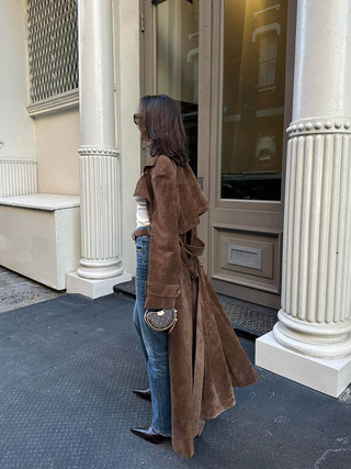 Indie | Suede-Look Trenchcoat