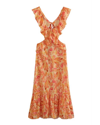 Sable | Flowing Ruffles Maxi Dress