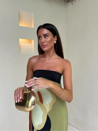 Lyra | Sleek Strapless Maxi Dress